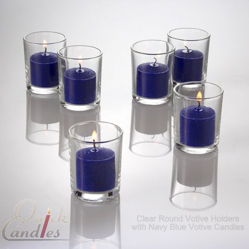 Eastland Glass Votive Holders & Navy Blue Votive Candles Set of 72 eBay